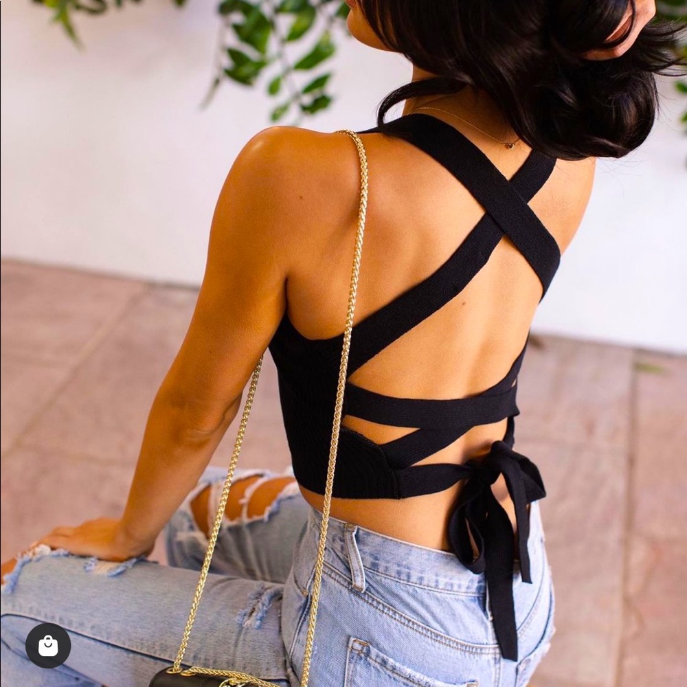 New🔥Heartbreaker Knit Crop Top Wrap Around small